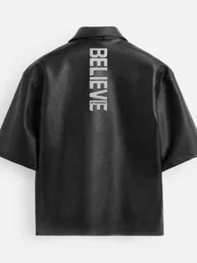 Stegaro Believer Oversized Leather Shirt