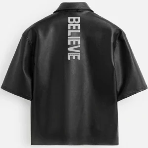 Stegaro Believer Oversized Leather Shirt