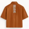 Stegaro Believer Oversized Leather Shirt Brown