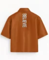 Stegaro Believer Oversized Leather Shirt Brown