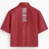 Stegaro Believer Oversized Leather Shirt Maroon
