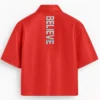Stegaro Believer Oversized Leather Shirt Red