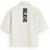 Stegaro Believer Oversized Leather Shirt White