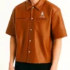 Stegaro Believer Oversized Leather Shirt brown M