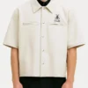 Stegaro Believer Oversized Leather Shirt white m