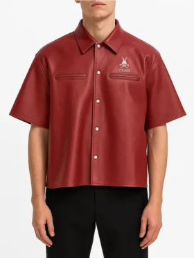 Stegaro Believer Oversized Snap Shirt maroon M