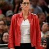 Stephanie White WNBA 2025 Red Leather Jacket Side