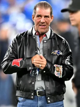 Steve Bisciotti Baltimore Ravens Leather Jacket Side