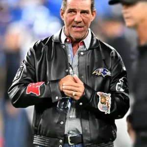 Steve Bisciotti Baltimore Ravens Leather Jacket Side