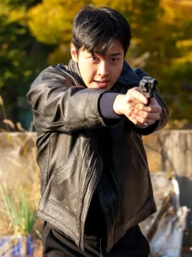 Tempest S01 Jang Dong-yoon Black Leather Jacket Side