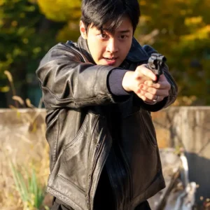 Tempest S01 Jang Dong-yoon Black Leather Jacket Side