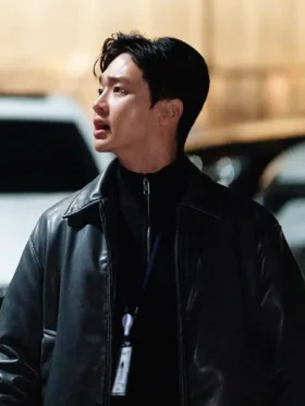 Tempest S01 Jang Dong-yoon Bomber Leather Jacket Side