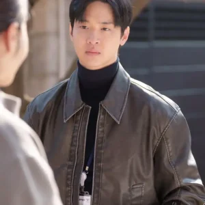 Tempest S01 Jang Dong-yoon Brown Leather Jacket Side