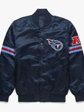 Tennessee Titans Navy Blue Satin Jacket Back