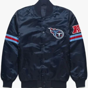 Tennessee Titans Navy Blue Satin Jacket Back