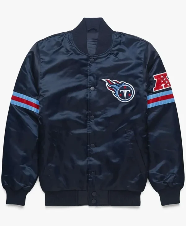 Tennessee Titans Navy Blue Satin Jacket Back
