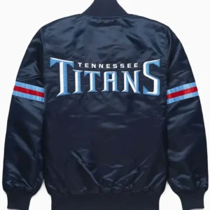 Tennessee Titans Navy Blue Satin Jacket