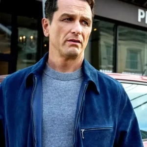 The Beast in Me S01 Matthew Rhys Blue Suede Jacket