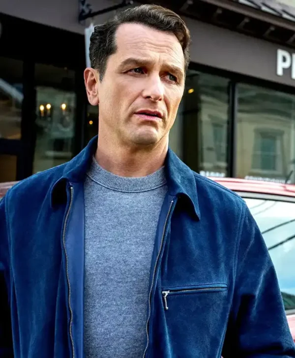 The Beast in Me S01 Matthew Rhys Blue Suede Jacket