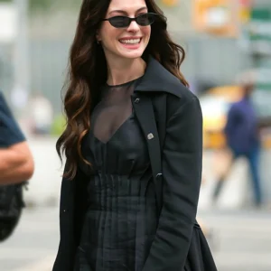 The Devil Wears Prada 2 Anne Hathaway Black Coat Side