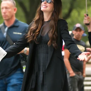The Devil Wears Prada 2 Anne Hathaway Black Coat Front