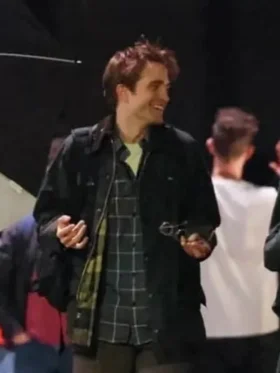 The Drama Robert Pattinson Black Cotton Jacket Back