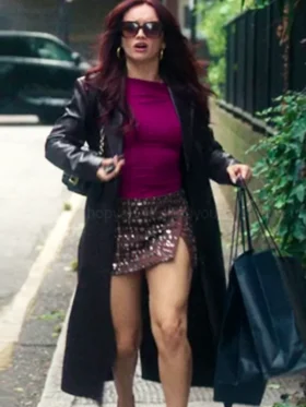 The Girlfriend S01 Olivia Cooke Leather Coat Front