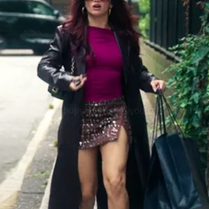 The Girlfriend S01 Olivia Cooke Leather Coat Front