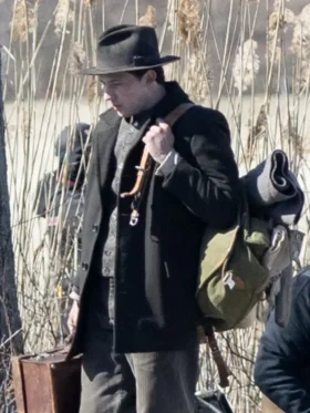 The History of Sound Josh O'Connor Black Coat Side