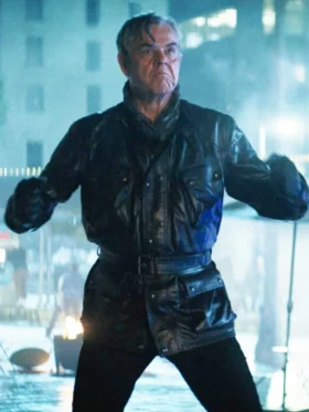 The Naked Gun Danny Huston Black Leather Jacket
