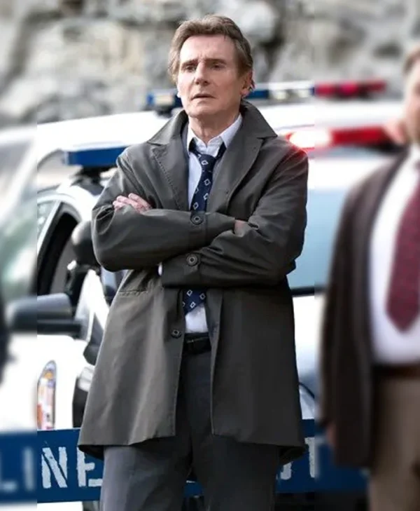 The Naked Gun Liam Neeson Grey Coat Front