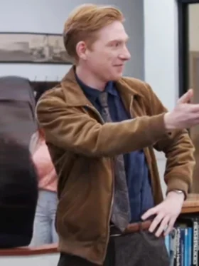 The Paper S01 Domhnall Gleeson Corduroy Bomber Jacket Front