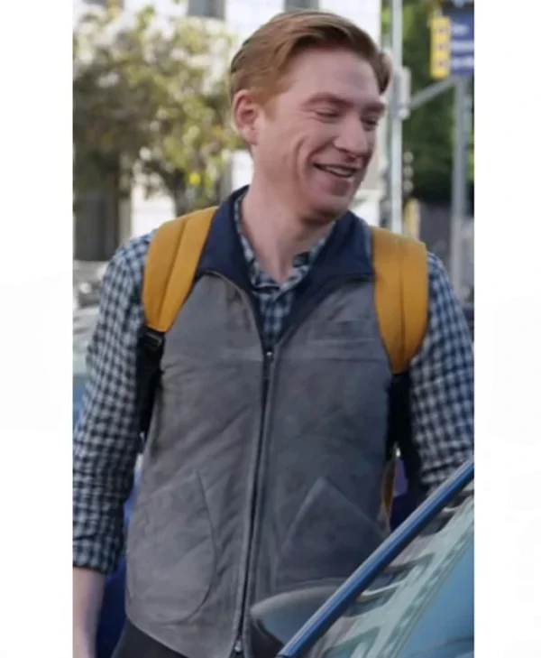 The Paper S01 Domhnall Gleeson Grey Vest Front