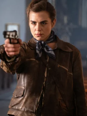 The Partisan Morgane Polanski Brown Leather Jacket