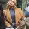 The Rumour S01 Emily Atack Brown Wool Coat Side