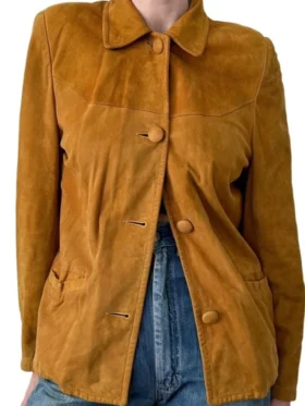The Rumour S01 Joanne Whalley Brown Suede Jacket
