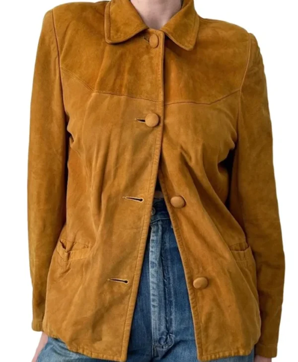 The Rumour S01 Joanne Whalley Brown Suede Jacket
