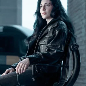 The Sandman S02 Razane Jammal Black Leather Jacket Front