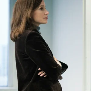 The Savant S01 Jessica Chastain Black Corduroy Blazer