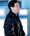 The Shadow's Edge Jackie Chan Black Leather Jacket Front