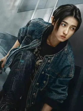 The Shadow's Edge Zifeng Zhang Bomber Denim Jacket