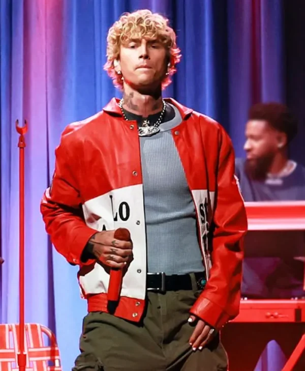 The Tonight Show MGK Leather Jacket Back