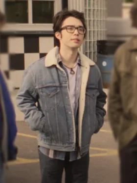 This Too Shall Pass Aidan Laprete Shearling Denim Jacket Side