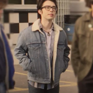 This Too Shall Pass Aidan Laprete Shearling Denim Jacket Side