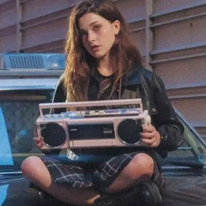 This Too Shall Pass Katie Douglas Black Leather Jacket