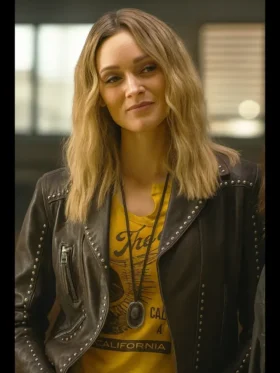 Tulsa King S03 Bella Heathcote Leather Jacket Side