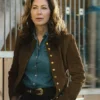 Tulsa King S03 Dana Delany Brown Suede Jacket Front