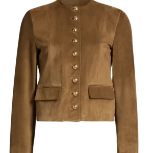 Tulsa King S03 Dana Delany Brown Suede Jacket