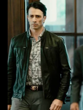 Tulsa King S03 Vincent Piazza Black Leather Jacket