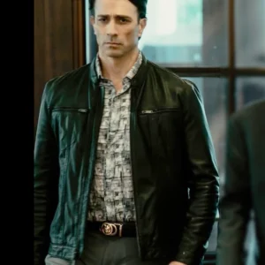 Tulsa King S03 Vincent Piazza Black Leather Jacket